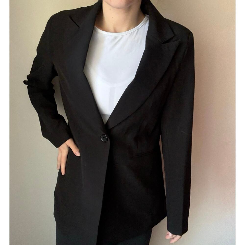 Atmos&Here Black Blazer Work Office Minimalist Neutral office business corporate